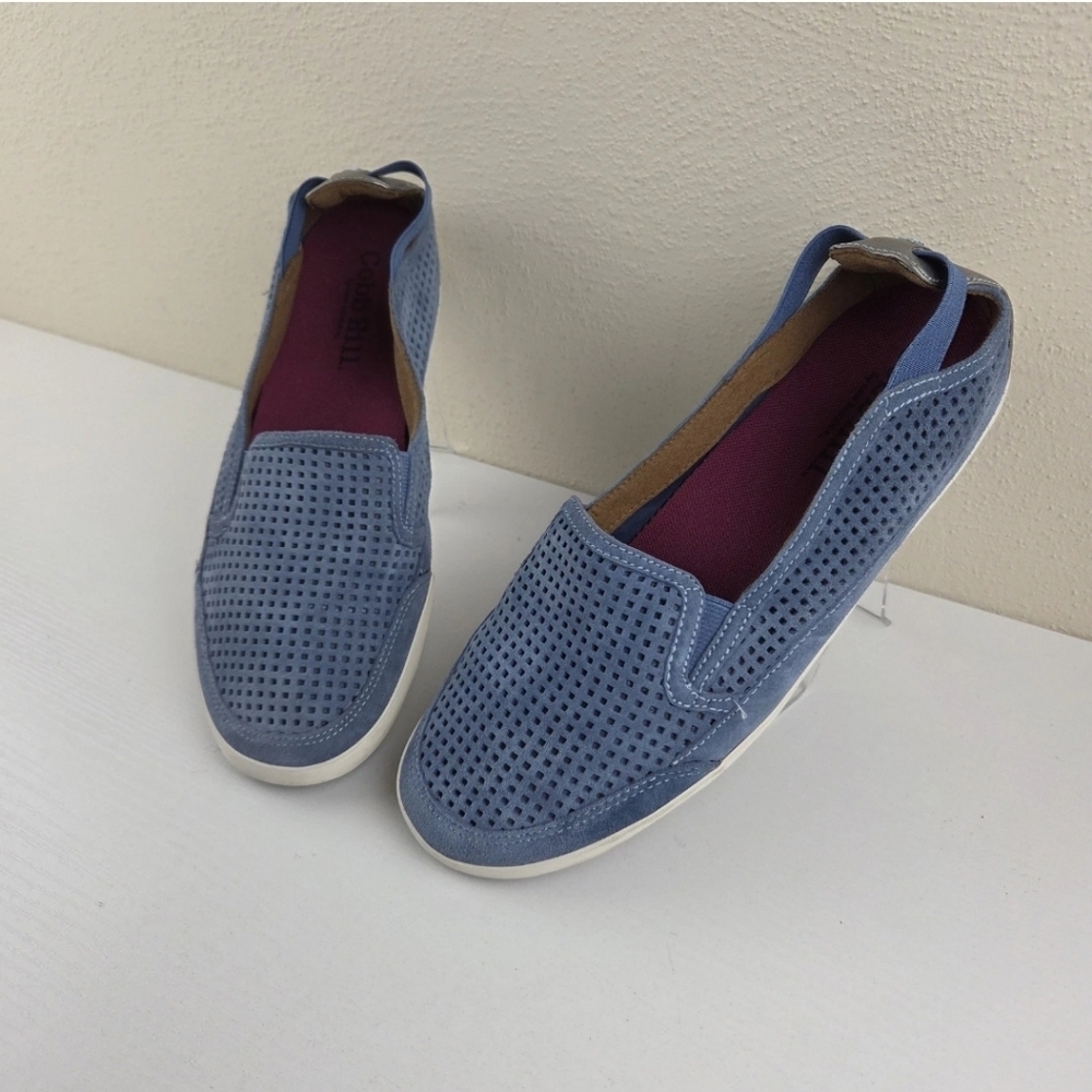 WOMENS COBB HILL TARA by NEW BALANCE SUEDE SLIP ON SNEAKER LOAFER BLUE‎ SZ 9M